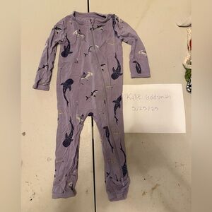 Kyte Baby Taro Sharks Zippie Zip Longsleeve Romper Bamboo Outfit 6-12 months